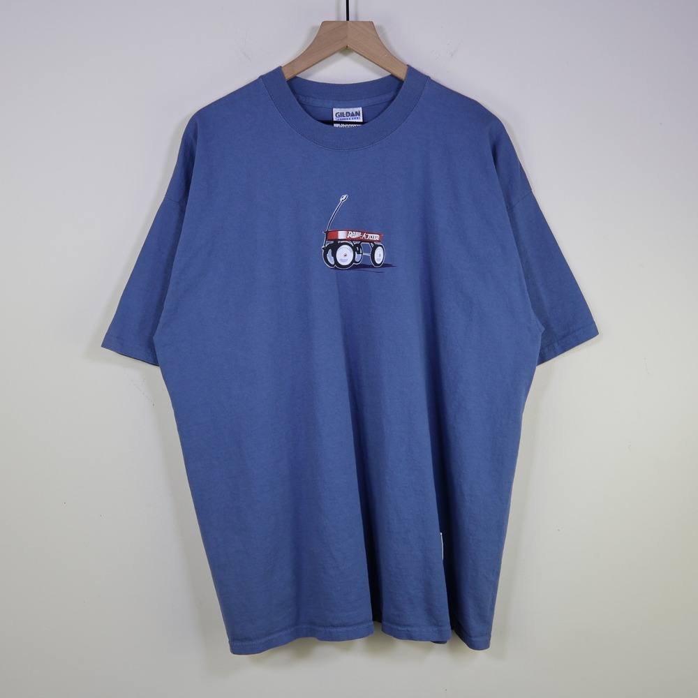 Vintage Radio Flyer Wagon Graphic T-Shirt‎ XXL Blue Cotton Oversized